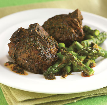 roasted lamb chops with asparagus