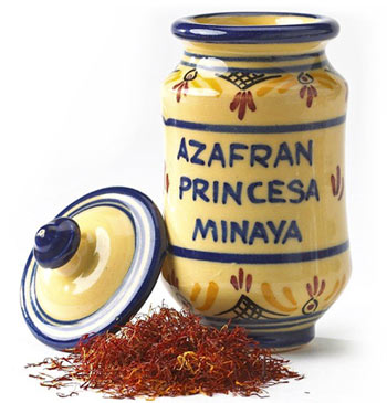 Spanish saffron with ceramic jar